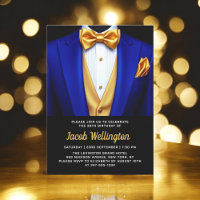 30.º evento de cumpleaños Royal Blue and Gold Tuxe