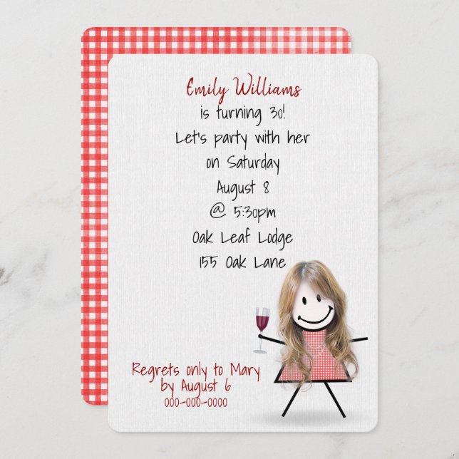 Invitación 30.º Fiesta Chica con vino (Anverso / Reverso)