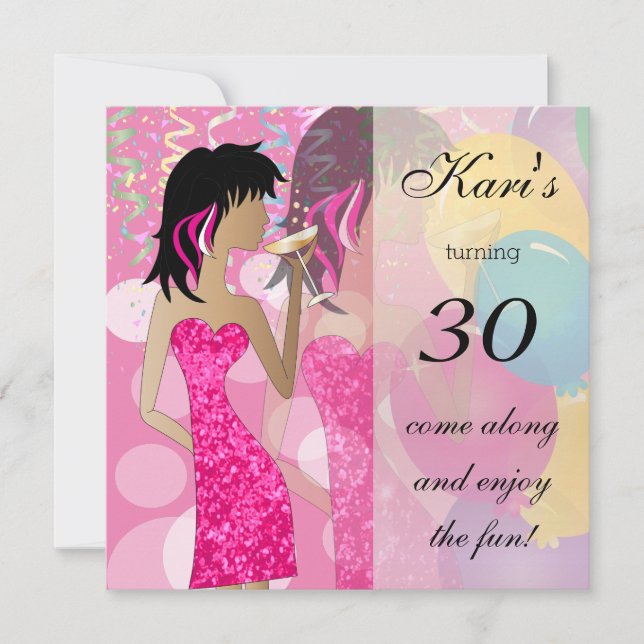 Invitación 30.º Fiesta de Bash de Cumpleaños (Anverso)