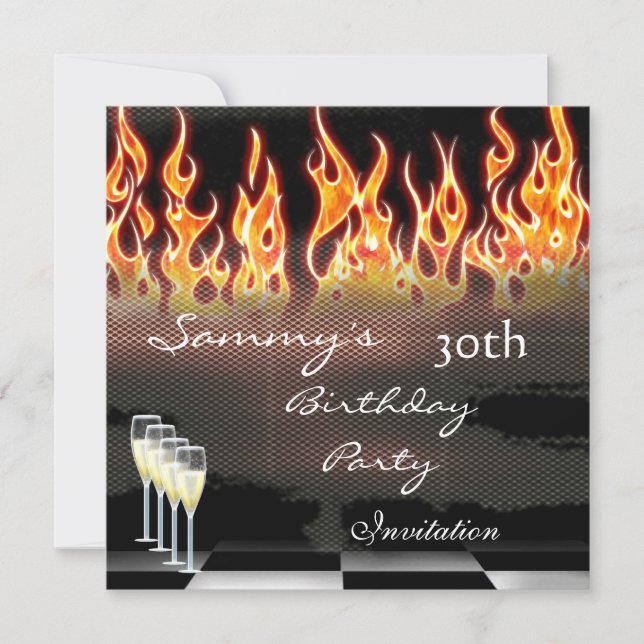 Invitación 30.º Fiesta de cumpleaños elegante de o (Anverso)