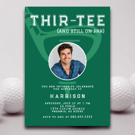 Invitación 30.º Fiesta de cumpleaños foto verde de golf moder