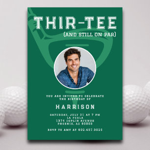 Invitación 30.º Fiesta de cumpleaños foto verde de golf moder