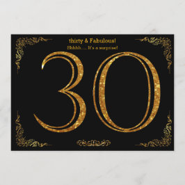 Invitación 30.º fiesta de cumpleaños, Gatsby styl, purpurina 