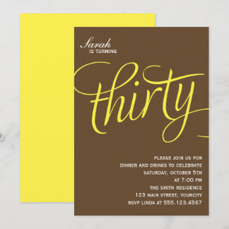 Invitación 30.º Fiesta de cumpleaños invita