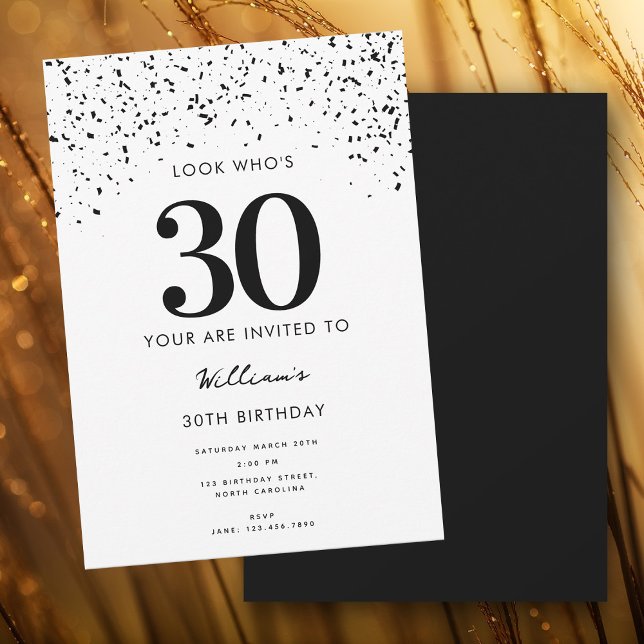 Invitación 30.º Fiesta de cumpleaños mira quién es el 30 mode (30th Birthday Party Look Who's 30 Modern Invitation)