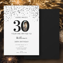 Invitación 30.º Fiesta de cumpleaños mira quién es la foto mo