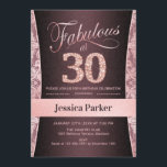 Invitación 30.º Fiesta de cumpleaños - Oro Rosa<br><div class="desc">30.ª invitación a la fiesta de cumpleaños en oro malva y rosa. Elegante carta de invitación con oro falso rosa purpurina y diamantes. Presenta el patrón de damasco y el tipo de letra del guión. ¡Fabuloso a los treinta! El diseño clásico es perfecto para un fiesta elegante. Por favor, envíame...</div>