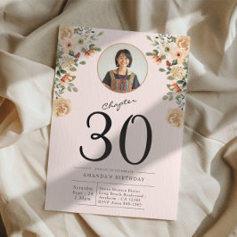 Invitación 30.º Fiesta de fotografía floral de cumpleaños