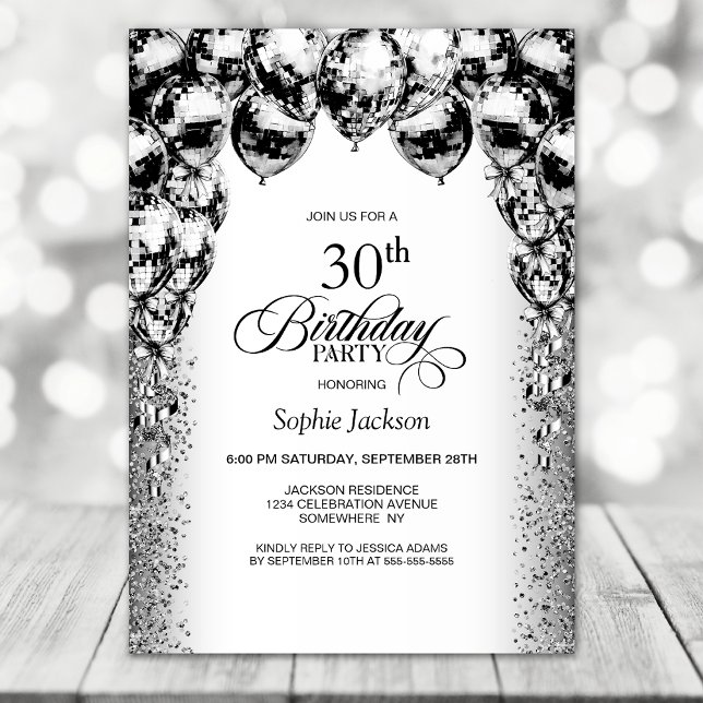 Invitación 30.º Fiesta de los globos blancos y negros (Subido por el creador)
