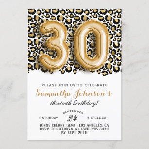 Invitación 30.º Leopard Fabulous Glam Birthday Invitation