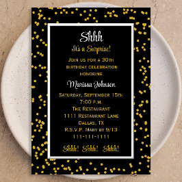 Invitación 30.º Shhh es un sorprendente Confetti de cumpleaño