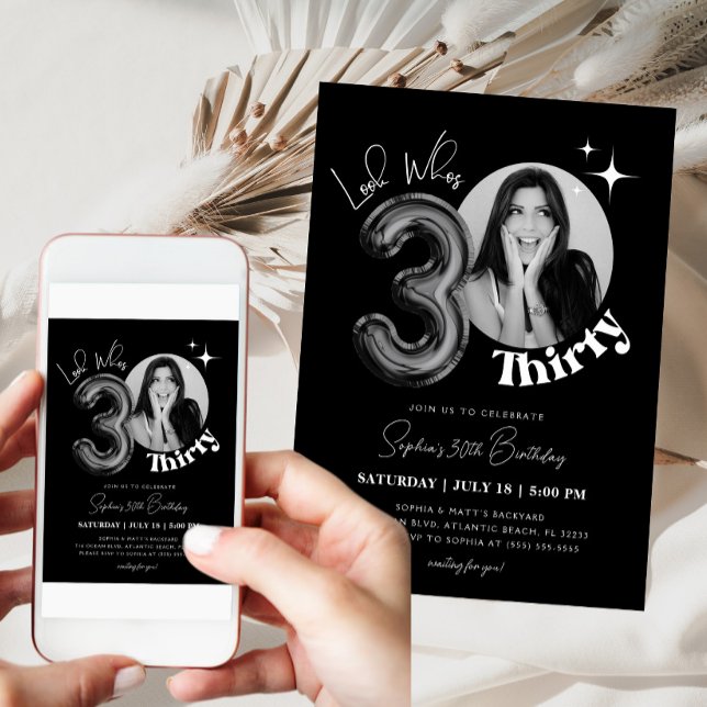 Invitación 30.º Treinta Años Fotografía de Hombres Negros (Subido por el creador)