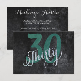 Invitación 30.º verde | Fiesta del Aniversario Personalizado 