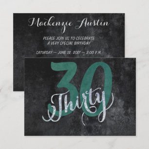 Invitación 30.º verde   Fiesta del Aniversario Personalizado 