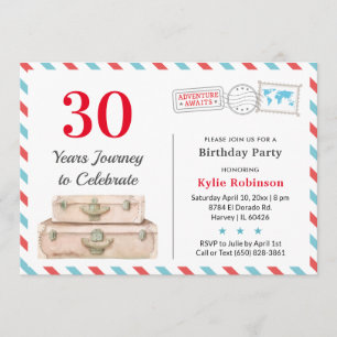 Invitación 30 40 50 Aventura de viaje para adultos Fiesta de 