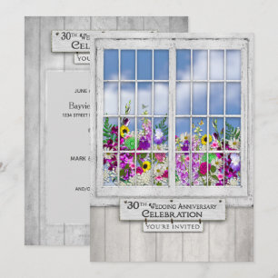 INVITACIÓN 30 Aniversario de Boda, Ventana Rústica