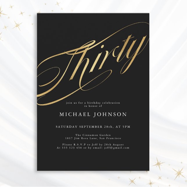 Invitación 30 Aniversario de la Noche de Oro y Negro (Mockup View)