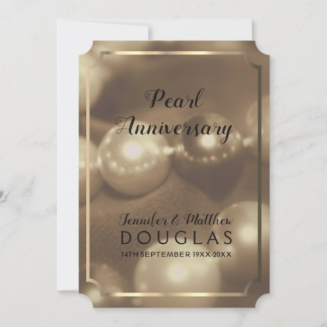 Invitación 30° Aniversario de la Perla Boda, Nostalgia invita (Anverso)