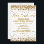 Invitación 30 Aniversario de la Purpurina de Oro y Blanco<br><div class="desc">Invitación de Purpurina blanco y dorado, 30 cumpleaños invitación a la fiesta Treinta, celebremos cualquier edad digital, descarga instantánea Cuarenta y sesenta, personalizado 21° 40° 50° 60, elegante plantilla de hito Sweet 16, Personalizado 18° Glam Golden Confetti, caligrafía de adultos guión estilo moderno, Moda moderna simple para ella Bling 16ª...</div>
