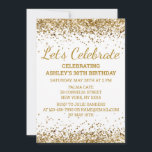 Invitación 30 Aniversario de la Purpurina de Oro y Blanco<br><div class="desc">Invitación de Purpurina blanco y dorado, 30 cumpleaños invitación a la fiesta Treinta, celebremos cualquier edad digital, descarga instantánea Cuarenta y sesenta, personalizado 21° 40° 50° 60, elegante plantilla de hito Sweet 16, Personalizado 18° Glam Golden Confetti, caligrafía de adultos guión estilo moderno, Moda moderna simple para ella Bling 16ª...</div>