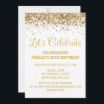 Invitación 30 Aniversario de la Purpurina de Oro y Blanco<br><div class="desc">Invitación de Purpurina blanco y dorado, 30 cumpleaños invitación a la fiesta Treinta, celebremos cualquier edad digital, descarga instantánea Cuarenta y sesenta, personalizado 21° 40° 50° 60, elegante plantilla de hito Sweet 16, Personalizado 18° Glam Golden Confetti, caligrafía de adultos guión estilo moderno, Moda moderna simple para ella Bling 16ª...</div>