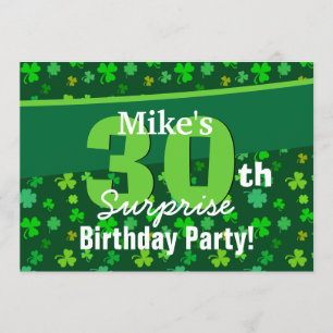 Invitación 30 Aniversario de la sorpresa Lucky Green Shamrock
