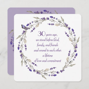 Invitación 30° Aniversario de Lavender Wreath
