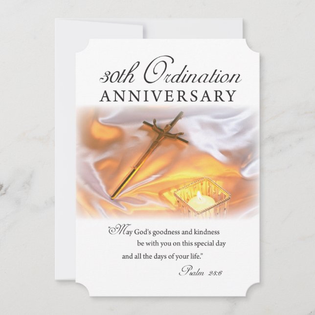 Invitación 30° aniversario de ordenación, cruz pue (Anverso)