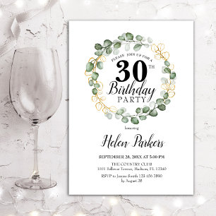 Invitación 30 Aniversario - Guirnalda de Foliage de Eucalipto