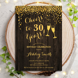 Invitación 30 Aniversario - Saludos A La Madera De Oro De 30 