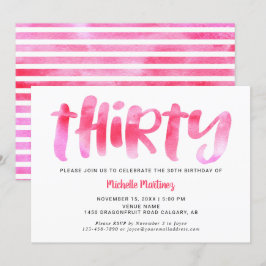 Invitación 30 Años De Baño De Agua Rosa