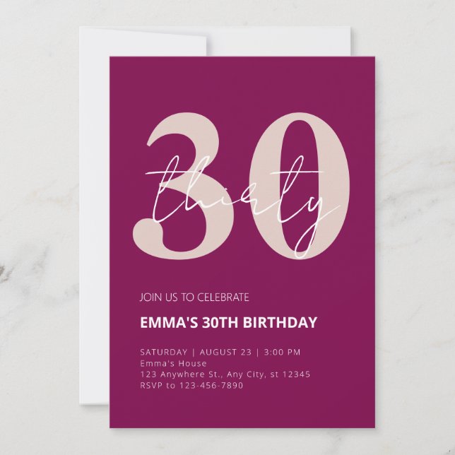 Invitación 30 años de celebración (Anverso)