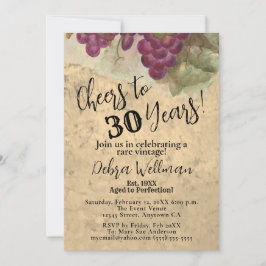 Invitación 30 años de vitalidad rústica a 30 años