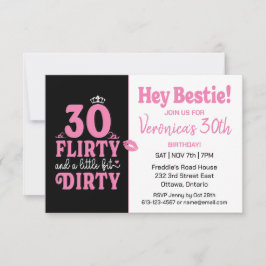 Invitación 30 años negro y rosa