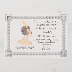 Invitación 30 o cualquiera, mujer de fiesta de cumpleaños, Ga