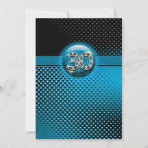 Invitación 30 puntos azules y elegantes