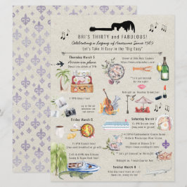Invitación 30 y Fabuloso | Itinerario de cumpleaños en Nueva