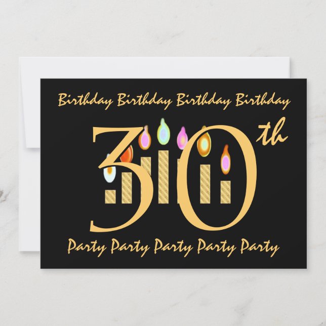 Invitación 30th Birthday Party Invitation Template (Anverso)