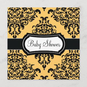 Invitación 311 Amarillo canario de Baby Shower de Lovey Dovey