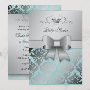 Invitación 311 Baby Shower azul de chispa de amortiguador