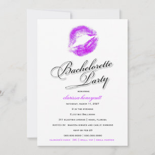 Invitación 311-Bachelorette Party - Purple Kisses