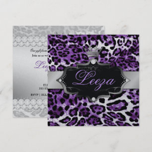 Invitación 311-Baroque princesa Purple Leopard Metallic