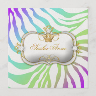 Invitación 311 Bella cebra arcoiris de Ciao