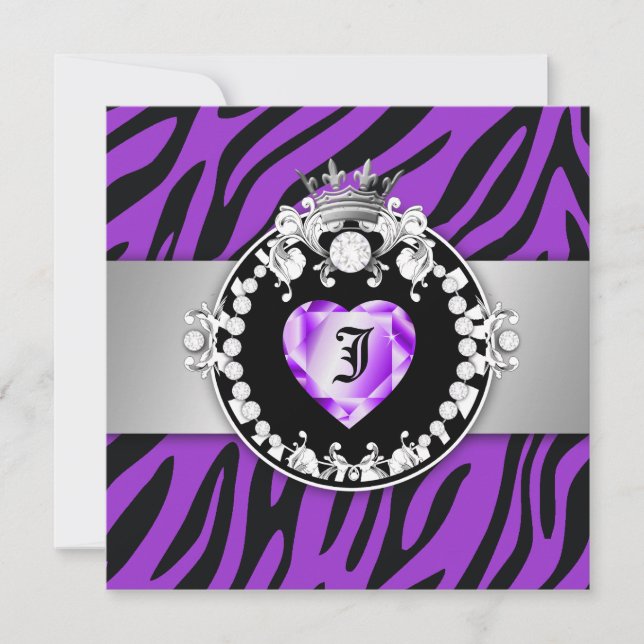 Invitación 311 Beso de cebra reina de corazón dulce16 (Anverso)