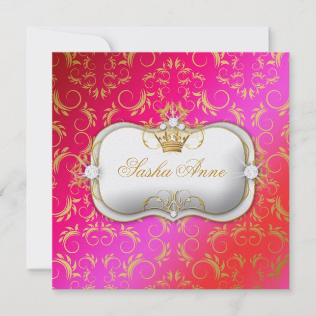 Invitación 311 Beso de pastel de cerezo dorado de Ciao Bella (Anverso)
