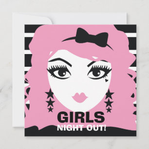 Invitación 311 Chicas de Punk rosa dulce de noche