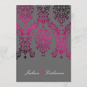 Invitación 311-Damasco Dashing Noche Magenta Gris Oscuro