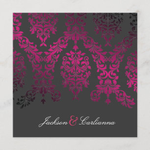 Invitación 311-Dashing Damask Night Magenta Carbón