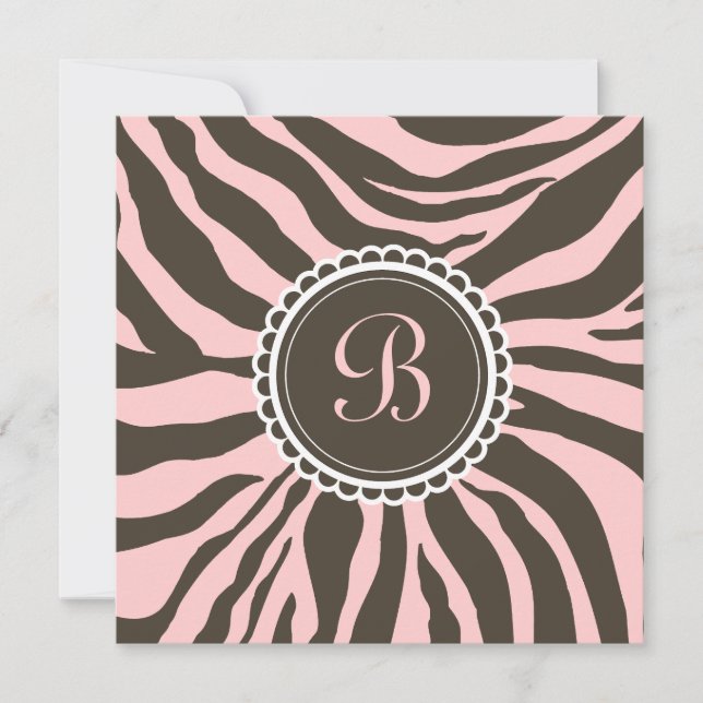 Invitación 311- Delectíblemente dulce - Cebra marrón n' rosa (Anverso)