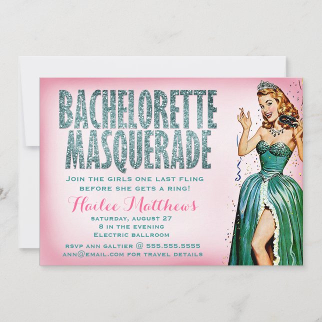 Invitación 311 Esparkle Chica de estaño de bachillerato (Anverso)